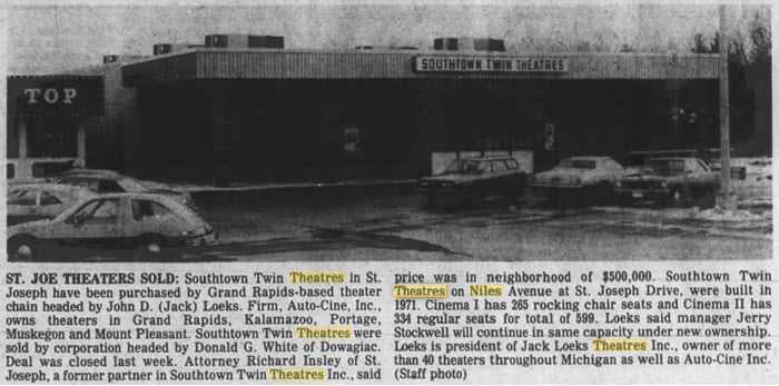 Southtown Twin Theatres - 13 Dec 1978 Article (newer photo)